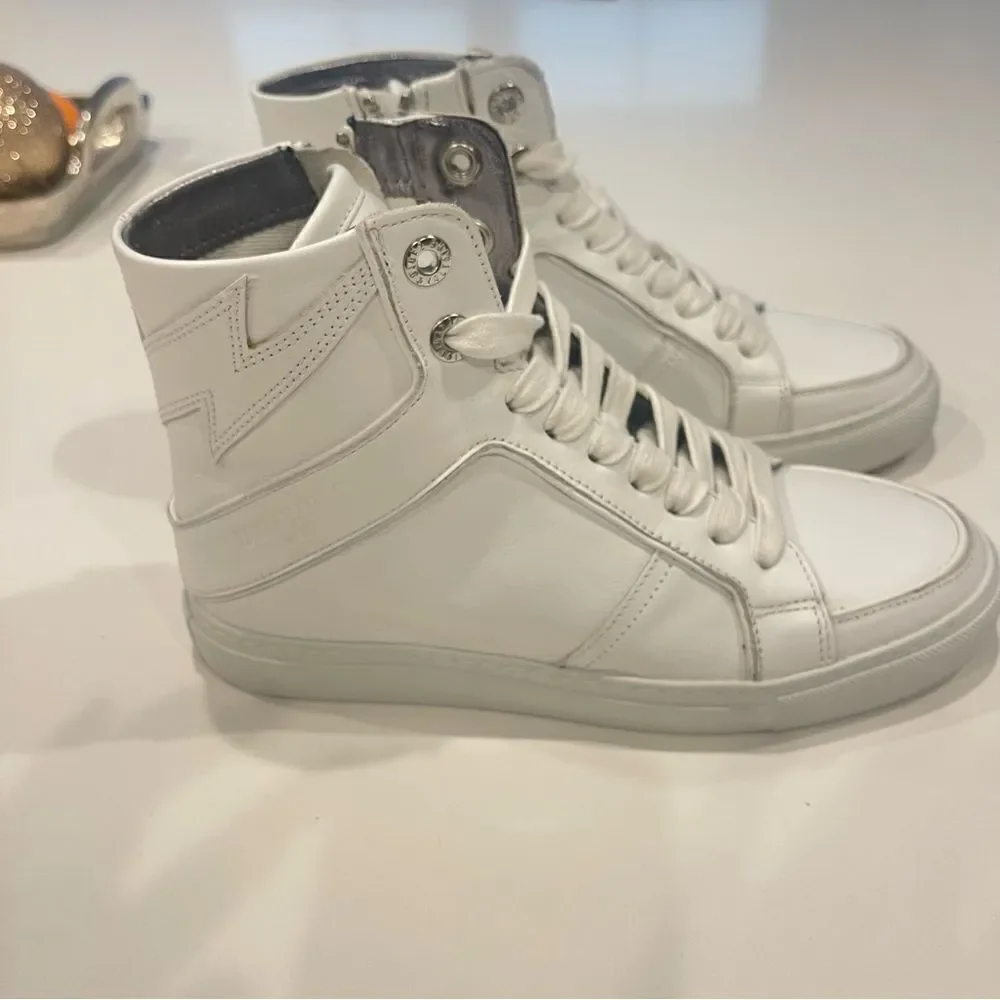 ZV1747 High Flash Sneakers high tops white New - Picture 9 of 15